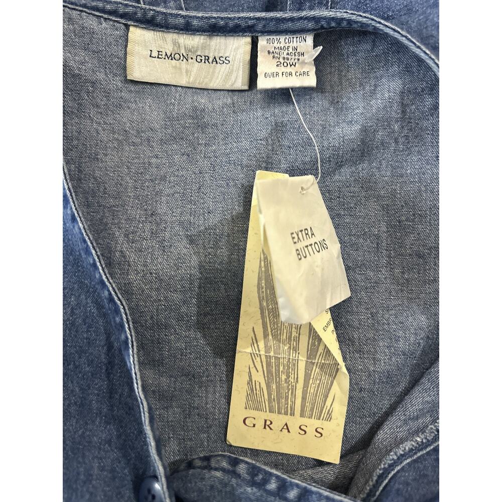 NWT Lemon Grass 90s Denim Vest Embroidered Plus Size 20W 20 Teacher Educator - Picture 9 of 14